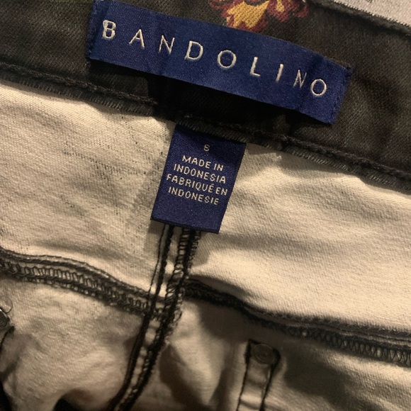 Black Floral “Amy” Straight Leg Jeans { Bandolino } - Picture 7 of 11